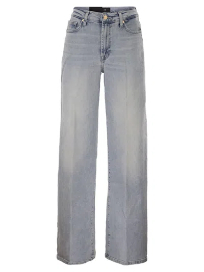 7 For All Mankind Lotta Tailorless Wide Leg Luxe Vintage Denim Jeans In Yellow