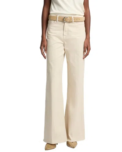 7 For All Mankind Twill Creme Lotta Wide Leg Jean In Animal Print