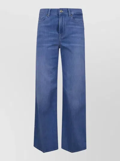 7 For All Mankind Lotta Uncle Cropped Jeans Wide Leg In Blue
