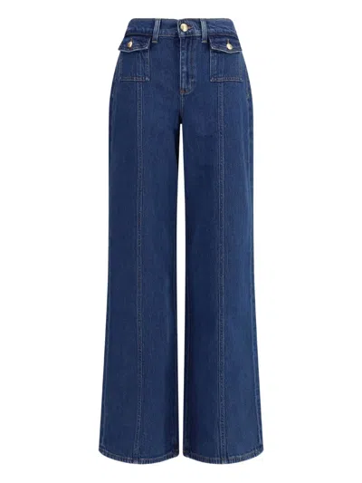 7 For All Mankind Patched-pocket Lotta Flared Jeans In Blue