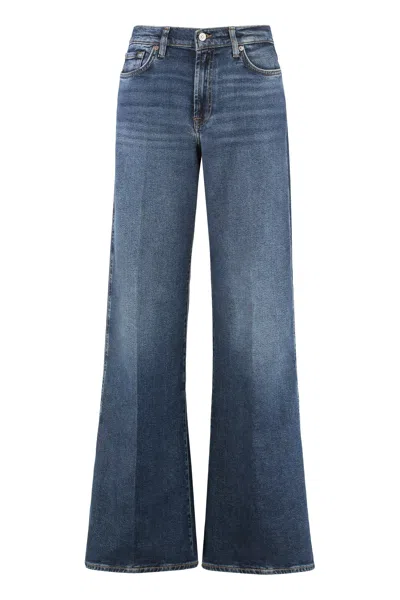 7 For All Mankind Lotta Wide-leg Jeans In Blue