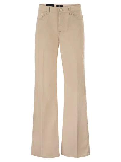 7 For All Mankind Lotta Wide Leg Stretch Denim Jeans In Neutral