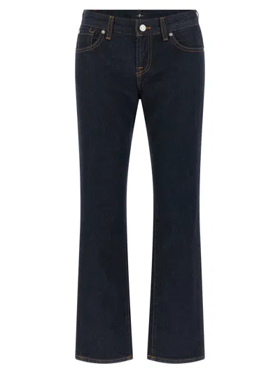 7 For All Mankind Low Cigarette Jeans In Black