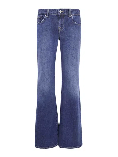 7 For All Mankind Low Flare Low Waist Flared Denim In Blue