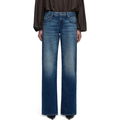 7 For All Mankind Low Rise Relaxed Straight Leg Jeans In Blue