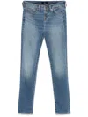 7 For All Mankind Low-rise Skinny Jeans In 蓝色