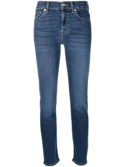7 For All Mankind Low-rise Skinny Jeans In Sideline