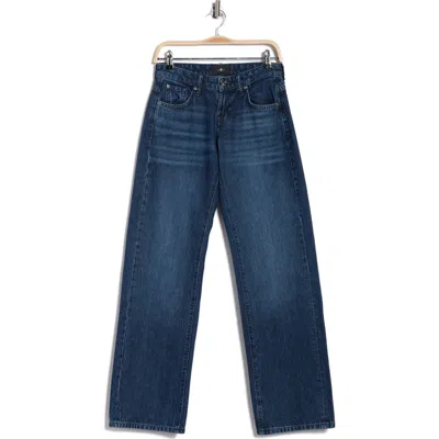 7 For All Mankind Low Rise Straight Leg Jeans In Blue