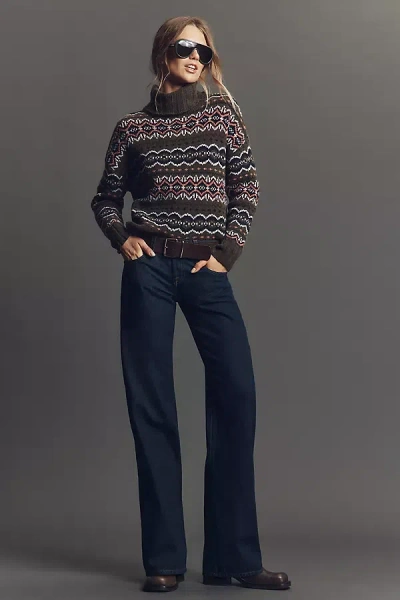 7 For All Mankind Low-rise Straight-leg Jeans In Blue