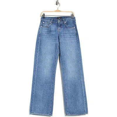 7 For All Mankind Low Rise Straight Leg Jeans In Blue