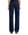 7 For All Mankind Low Rise Straight Leg Jeans In Franklin In Blue
