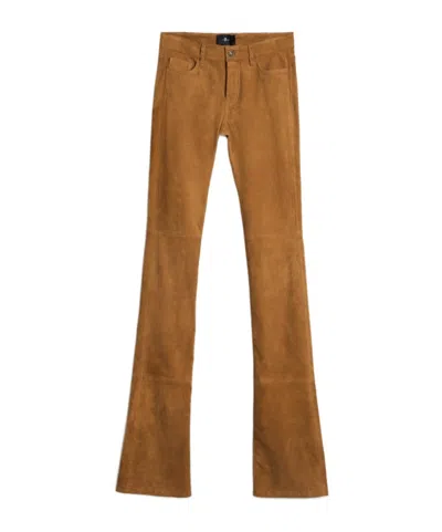 7 For All Mankind Low Skinny Boot In Suede In Brown