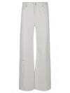 7 For All Mankind Ventilated Linen Wide-leg Jeans With Five Pockets