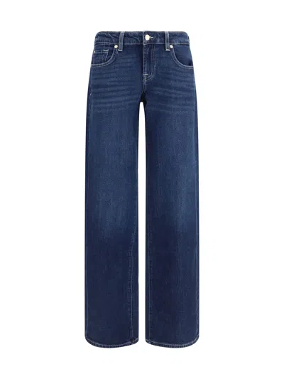 7 For All Mankind Low Straight Jeans In Blue