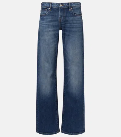 7 For All Mankind Low Straight Jeans In Brown