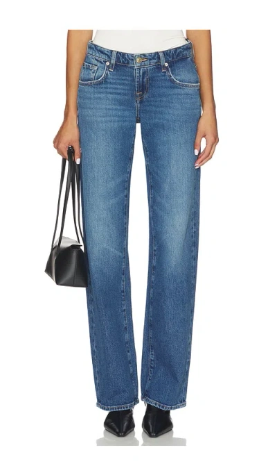 7 For All Mankind Low Straight Leg Jeans In Blue