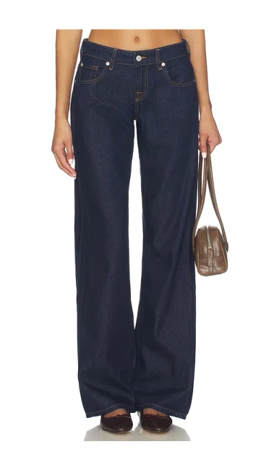 7 For All Mankind Low Straight Leg Jeans In Blue