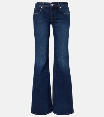 7 For All Mankind Low-rise Flared Jeans In Blue