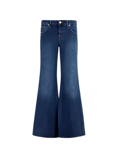 7 For All Mankind Low-rise Flared Jeans In Blue