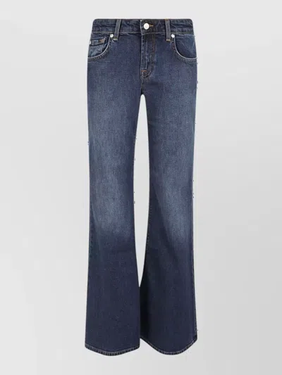 7 For All Mankind Low-rise Flared Jeans In Blue