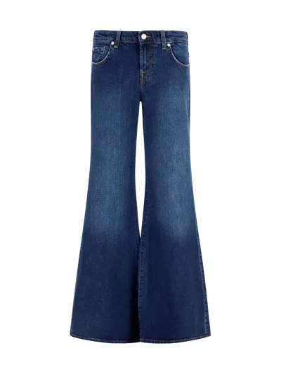 7 For All Mankind Low-rise Flared Jeans In Blue