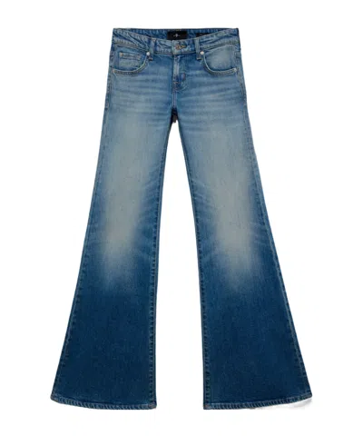 7 For All Mankind Low-rise Flared Jeans In Blue