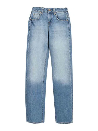 7 For All Mankind Low-straight Jeans In Blue