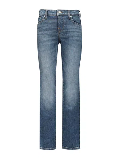 7 For All Mankind Low-waisted Jeans In Blue