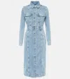 7 For All Mankind Luxe Denim Midi Dress In Blue