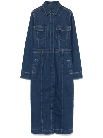 7 For All Mankind Luxe Midi Dress In Blue