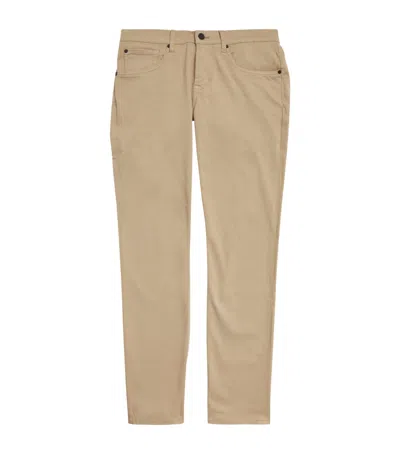 7 For All Mankind Luxe Performance Plus Slimmy Tapered Chinos In Beige