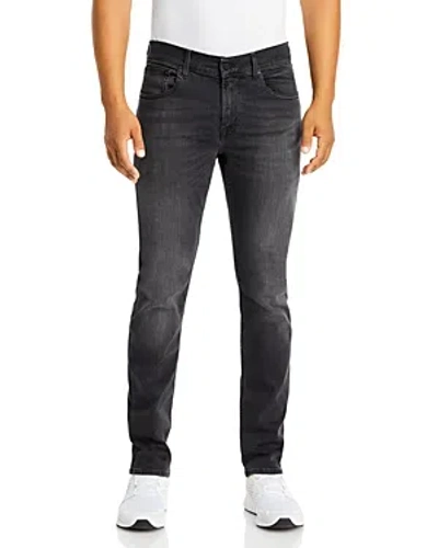 7 For All Mankind Luxe Performance Plus Slimmy Tapered Slim Fit Jeans In Washed Black