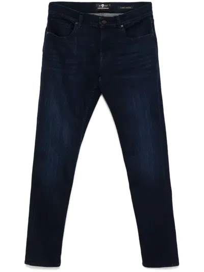 7 For All Mankind Luxe Performance Slim-tapered Jeans In Blue