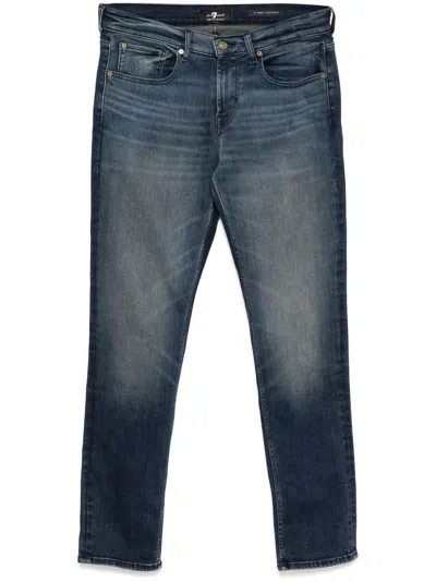 7 For All Mankind Luxe Performance Slim-tapered Jeans In Blue