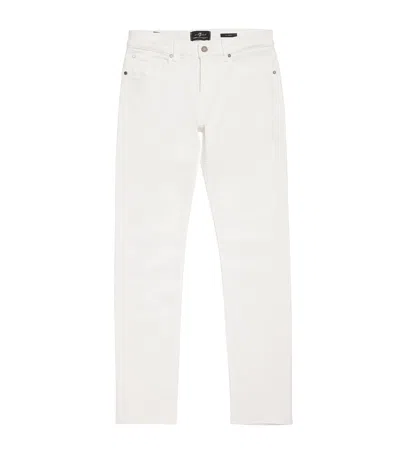 7 For All Mankind Luxe Performance Slimmy Jeans In White