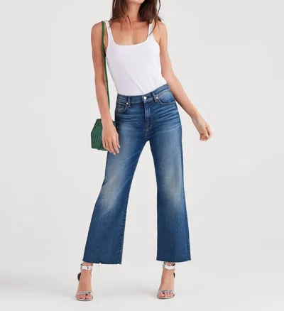 7 For All Mankind Luxe Vintage Cropped Alexa Jeanwith Cut Off Hem In Flora In Blue