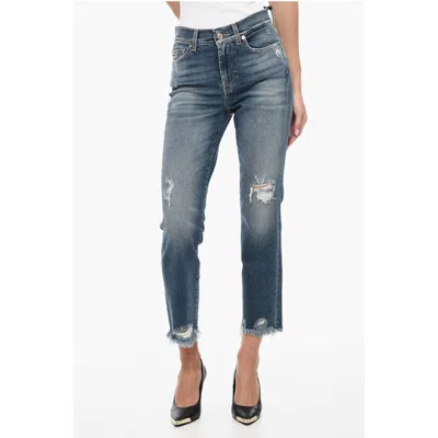 7 For All Mankind Luxe Vintage Distressed Cropped Women's Denims
