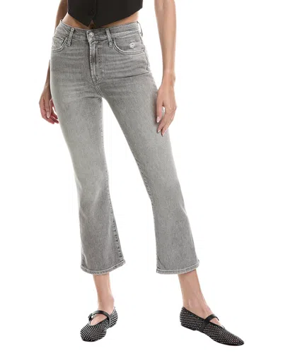 7 For All Mankind Luxe Vintage High-waist Imprint Slim Kick Jean In Grey
