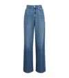 7 For All Mankind Wide-leg High-waist Jeans With Vintage Fading In Blue