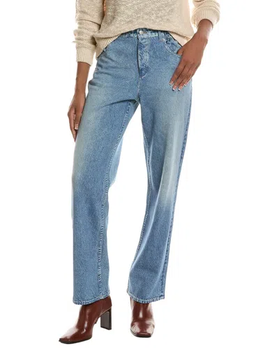7 For All Mankind Luxweave Straight Denim Print Pant In Blue