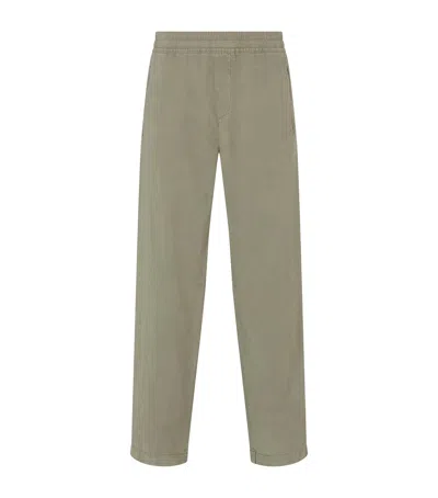 7 For All Mankind Lyocell-blend Elasticated Trousers In Green