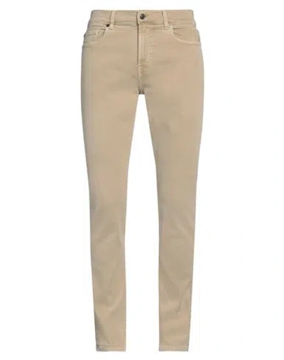 7 For All Mankind Man Jeans Beige Size 34 Cotton, Elastane
