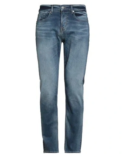 7 For All Mankind Man Jeans Blue Size 34 Cotton, Lyocell, Elastomultiester, Elastane