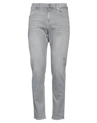 7 For All Mankind Man Jeans Light Grey Size 33 Cotton, Elastane In Gray