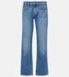 7 For All Mankind Mankind Mid-rise Straight Jeans In Blue