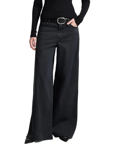 7 For All Mankind Calie Thunder Storm Straight Leg Jean In Black