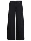 7 For All Mankind High-waisted Wide Leg Trousers With Bold Cuffs In Blue