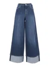 7 For All Mankind Marie Wide Leg Radar With Wide Cuff In Blue