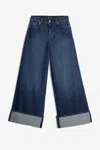 7 For All Mankind Marie Wide Leg Radar With Wide Cuff In Blue