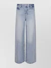 7 For All Mankind Marie Wide Leg Trousers With Bold Cuffs In Blue